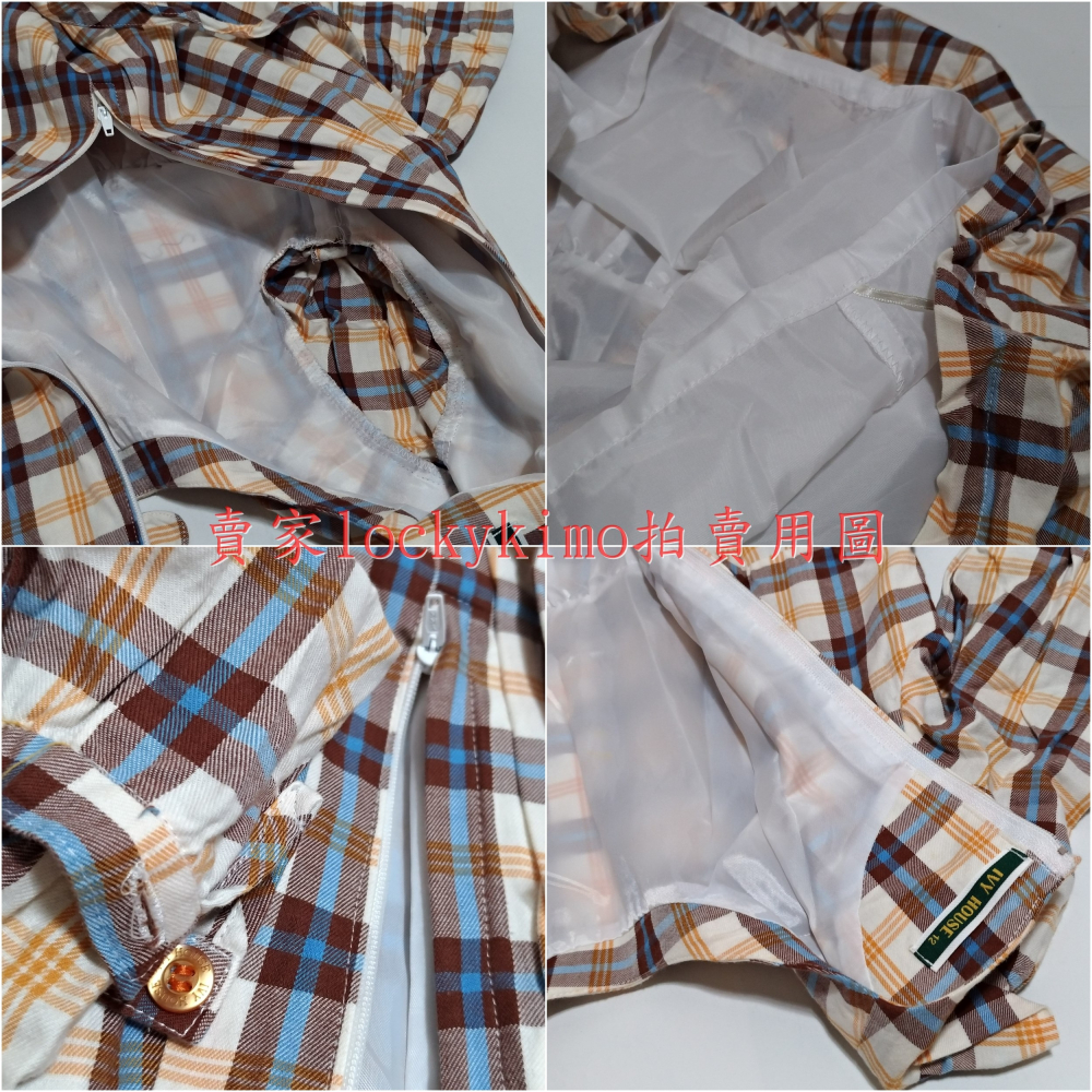 二手【IVY HOUSE 格紋 襯衫 長袖 洋裝 12號 】上衣 童裝 小童 女童 連身裙 長春藤 常春藤 內有尺吋照片-細節圖3