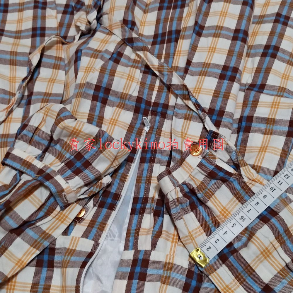 二手【IVY HOUSE 格紋 襯衫 長袖 洋裝 12號 】上衣 童裝 小童 女童 連身裙 長春藤 常春藤 內有尺吋照片-細節圖5