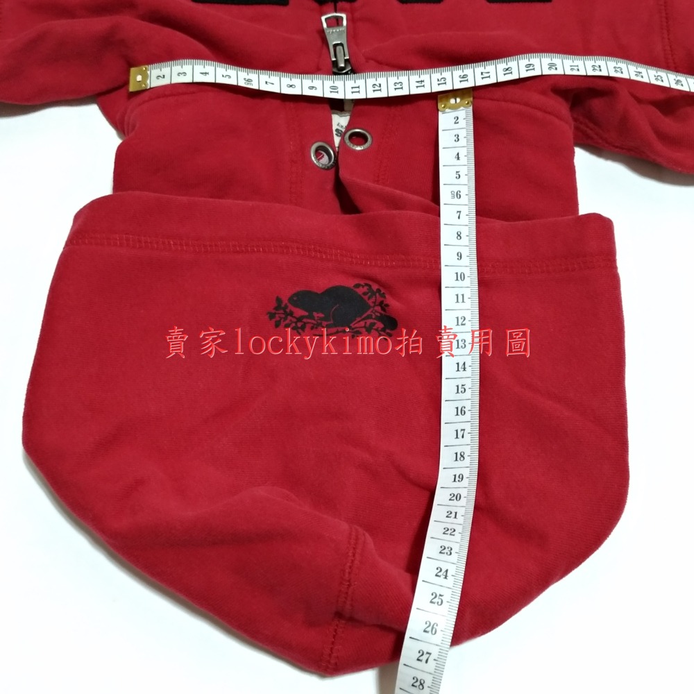 二手【Roots Canada 紅色連帽 長袖 外套 】上衣 童裝 小童 男童 內有量尺寸照片-細節圖4