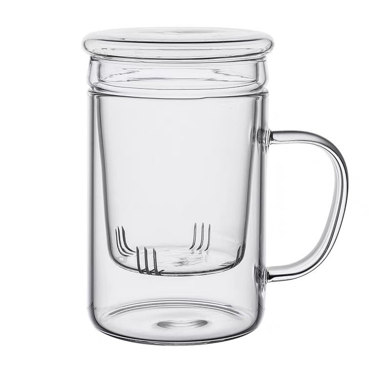 過濾式泡茶杯三件式辦公室茶具泡茶杯茶杯內膽上蓋-細節圖7