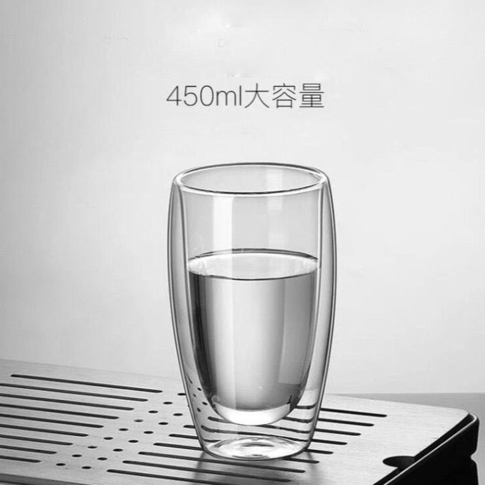 雙層杯雙層玻璃杯 防燙玻璃杯馬克杯 玻璃杯 咖啡杯450ML/350ML/250ML-細節圖3