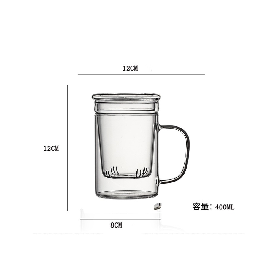 茶杯泡茶杯三件式辦公室茶具泡茶杯茶杯內膽上蓋過濾式-細節圖2