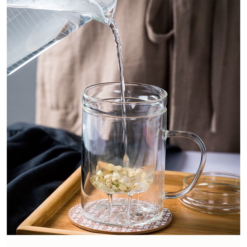 茶杯泡茶杯三件式辦公室茶具泡茶杯茶杯內膽上蓋過濾式-細節圖5