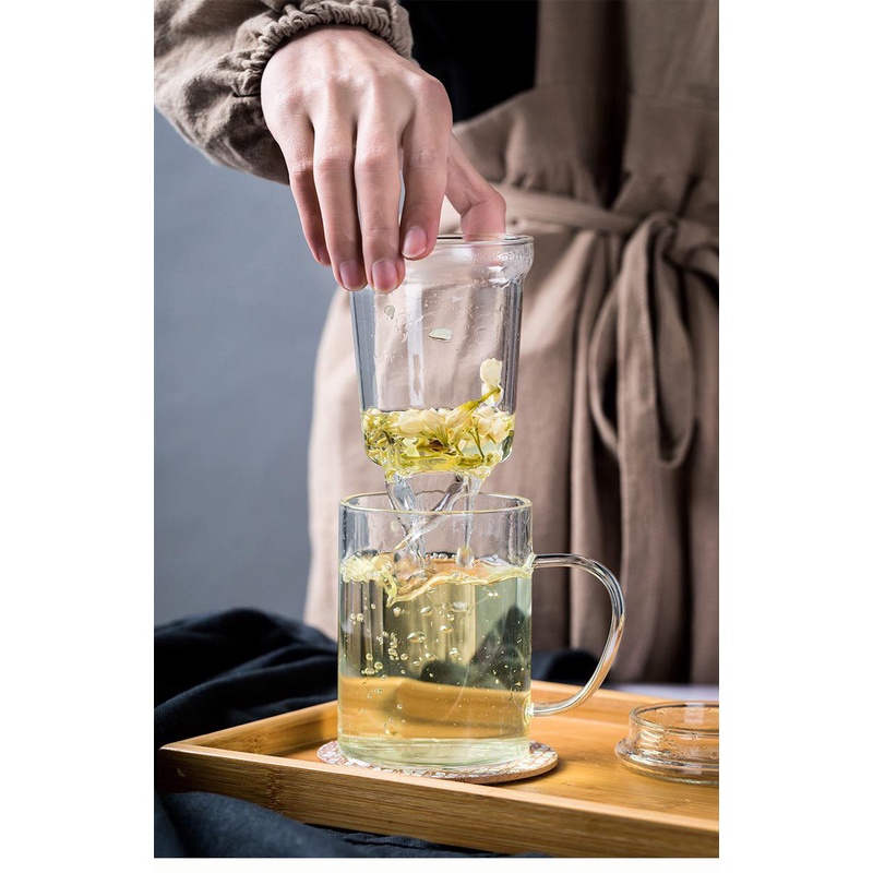 茶杯泡茶杯三件式辦公室茶具泡茶杯茶杯內膽上蓋過濾式-細節圖6