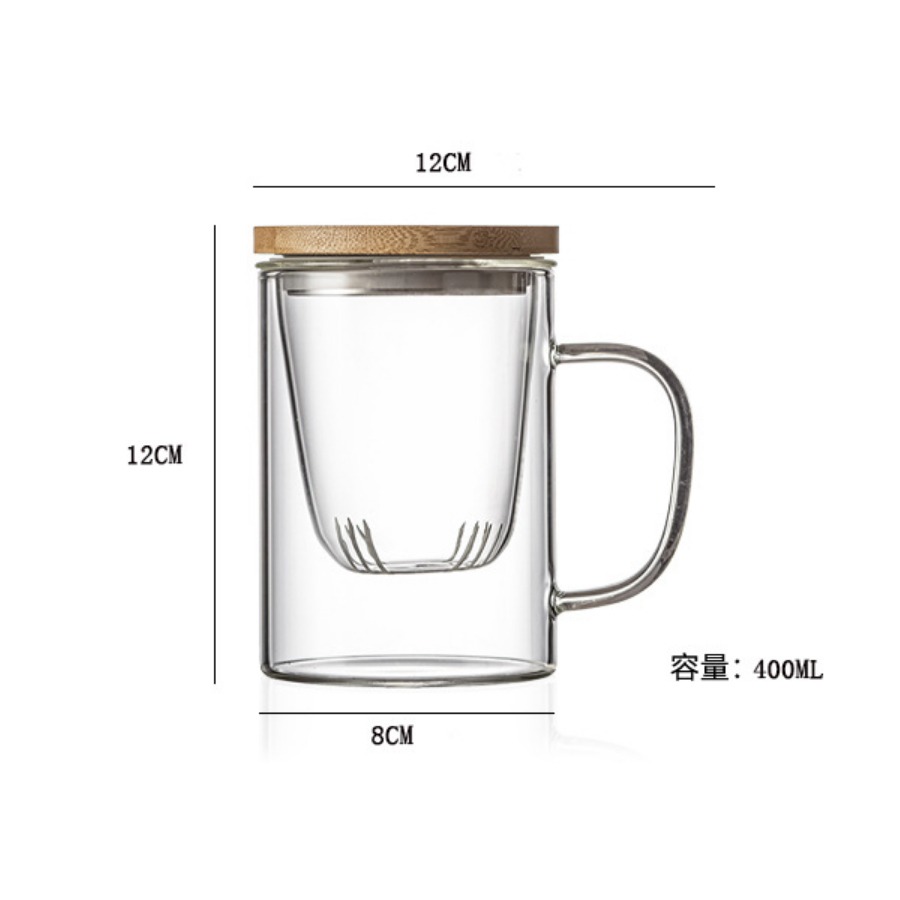 茶杯泡茶杯三件式辦公室茶具泡茶杯茶杯內膽上蓋過濾式-細節圖9