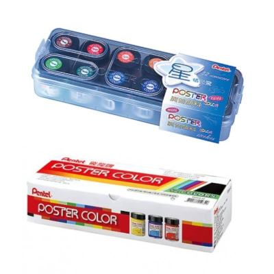 【King PLAZA】Pentel 飛龍 廣告顏料 12色 12cc 30cc 盒裝 POC-12 POS4-12