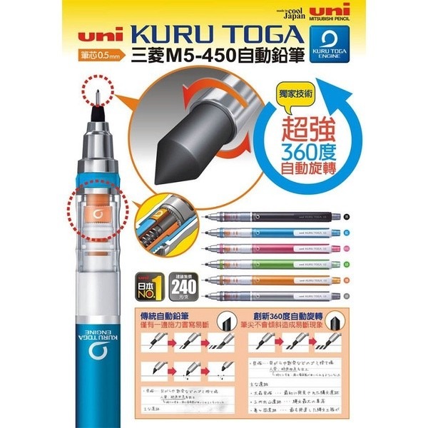 【King PLAZA】uni 三菱 金屬系 0.5 自動鉛筆 M5-450 KURU TOGA-細節圖2