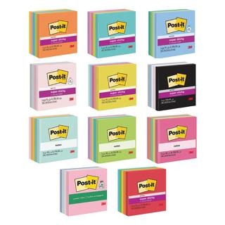 【King PLAZA】3M Post-it 便利貼 狠黏 混色 90張  5本入 可再貼 紙磚 76*76mm-細節圖2