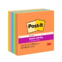 【King PLAZA】3M Post-it 便利貼 狠黏 混色 90張  5本入 可再貼 紙磚 76*76mm-規格圖3