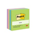 【King PLAZA】3M Post-it 便利貼 狠黏 混色 90張  5本入 可再貼 紙磚 76*76mm-規格圖3