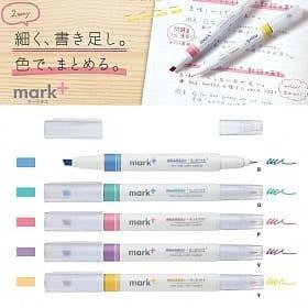 【King PLAZA】KOKUYO 國譽 Mark+筆 粗細 兩用 螢光筆 雙頭螢光筆 同色系 MT200 文具賞-細節圖3