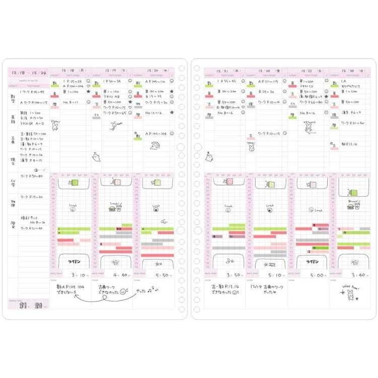 【King PLAZA】KOKUYO 國譽 Campus 週間時間軸 A5 B5 計畫罫 筆記本 每日計畫 時間軸-細節圖3