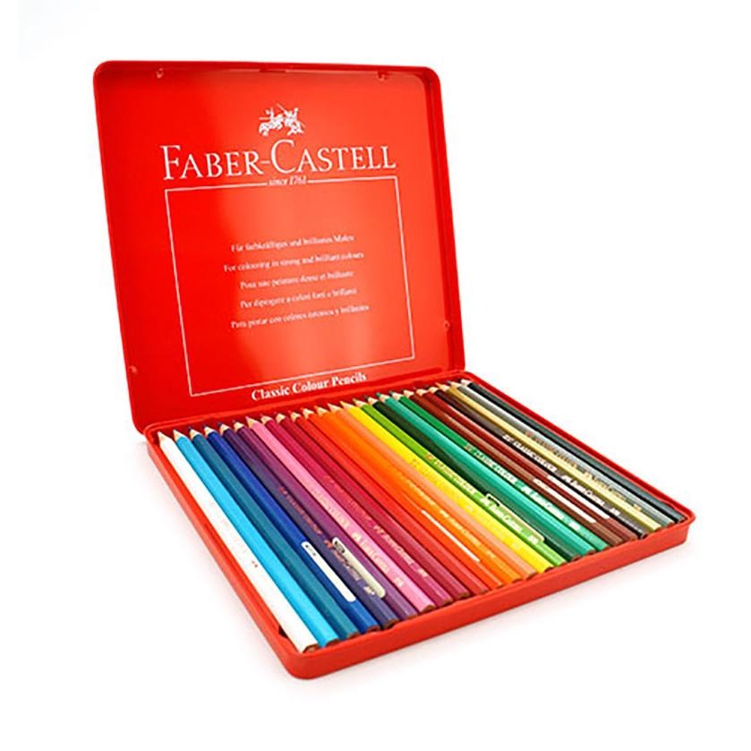 【King PLAZA】Faber-Castell 輝柏 油性色鉛筆 12色 24色 紅色 精緻鐵盒 送禮-細節圖2