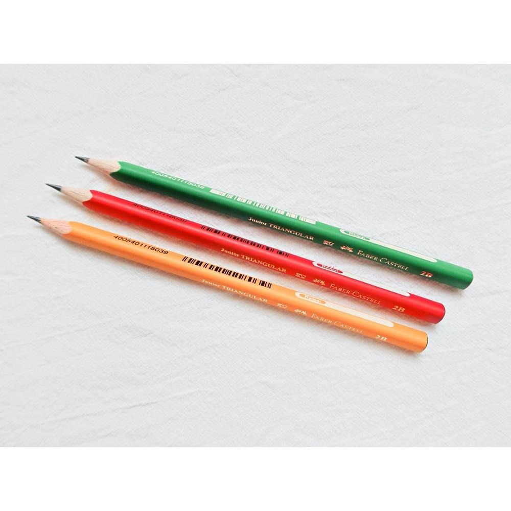 【King PLAZA】Faber- Castell 輝柏 大三角 鉛筆 3支 紅 綠 黃 鉛筆 附削筆器 116503-細節圖2