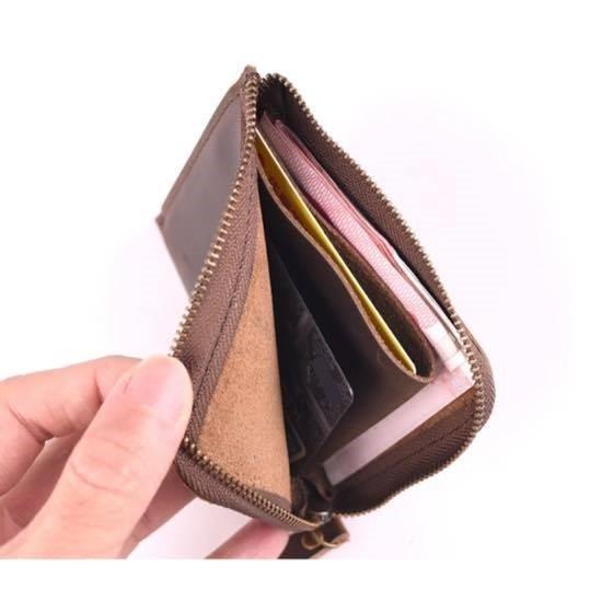 (Catch Robot) 牛皮卡包 零錢包 手工牛皮零錢包 簡約零錢包 卡夾 名片夾 卡包 咖啡色 牛皮皮夾-細節圖4