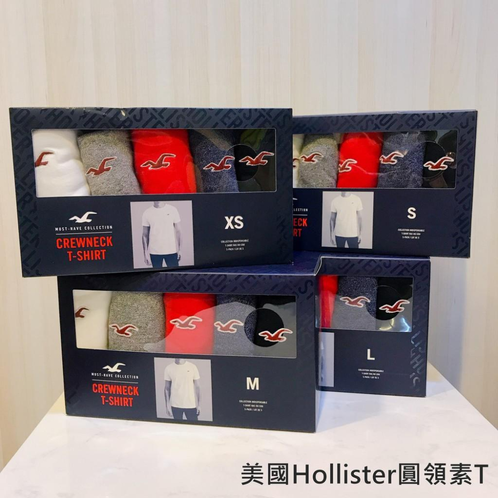 (美國Hollister) HCO 基本款 圓領素T 男款T-shirt  男女都可穿 保證正品 柔軟材質 海鷗logo-細節圖5