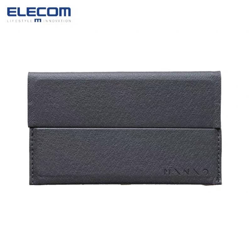 (現貨) 日本Elecom Minio 超薄名片夾 黑色 卡夾 開口有磁吸 攜帶方便可放15張左右-細節圖2