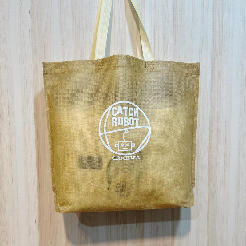 Catch Robot 不織布提袋 環保袋 購物袋 中型卡其色-細節圖3