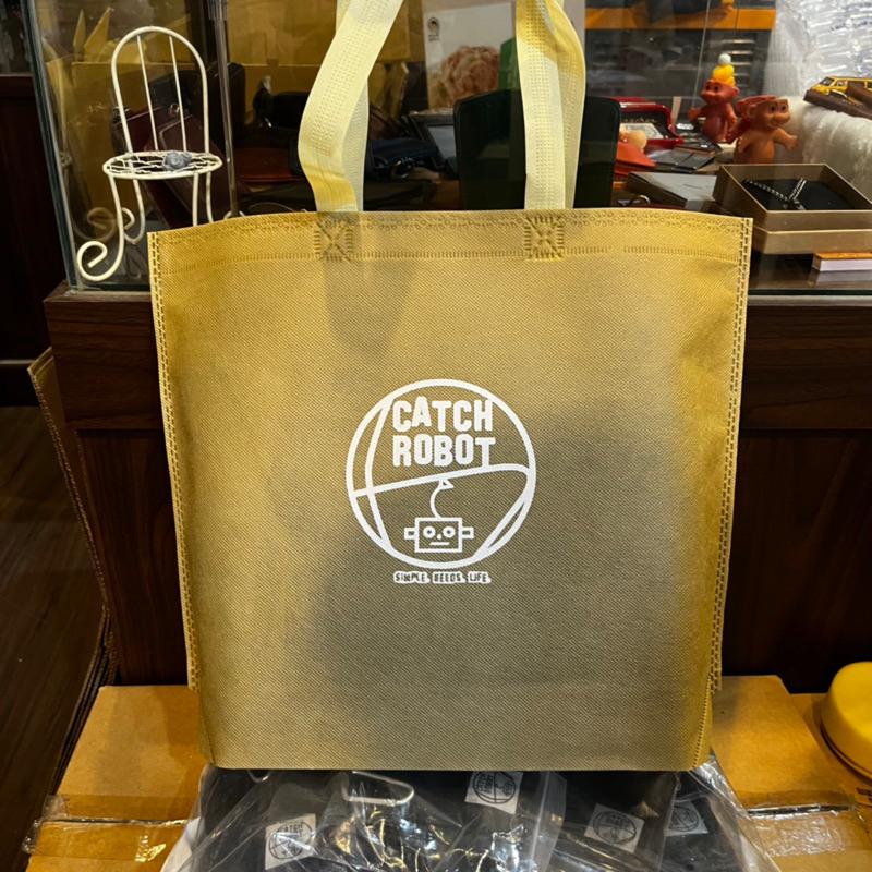 Catch Robot 不織布提袋 環保袋 購物袋 中型卡其色-細節圖4