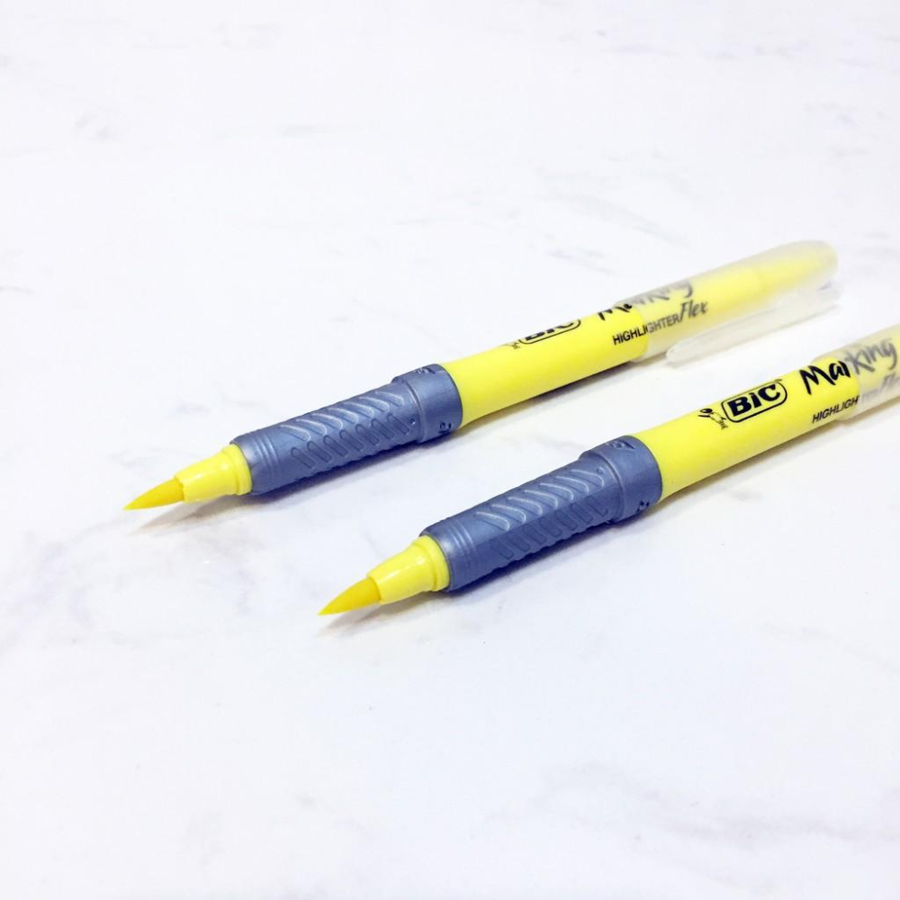 (Catch Robot)法國 BIC比克 螢光筆 黃色螢光筆 軟頭筆刷 正品 法國品牌-細節圖4