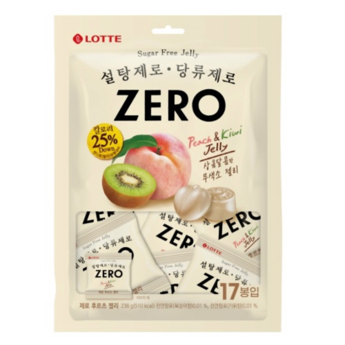 韓國 LOTTE 樂天 零糖 zero 水果軟糖 238g 果凍軟糖 奇異果水蜜桃 韓國零食