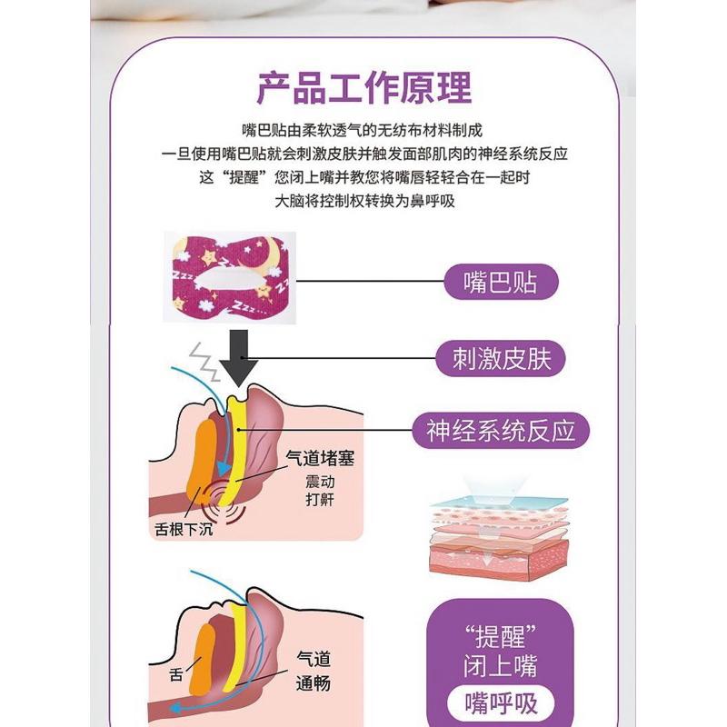 呼吸閉口貼 呼吸矯正貼 閉口貼 防張嘴口貼 口呼吸貼 唇貼 止鼾貼 防止打鼾 睡覺輔助貼 嘴貼 睡眠嘴貼-細節圖3