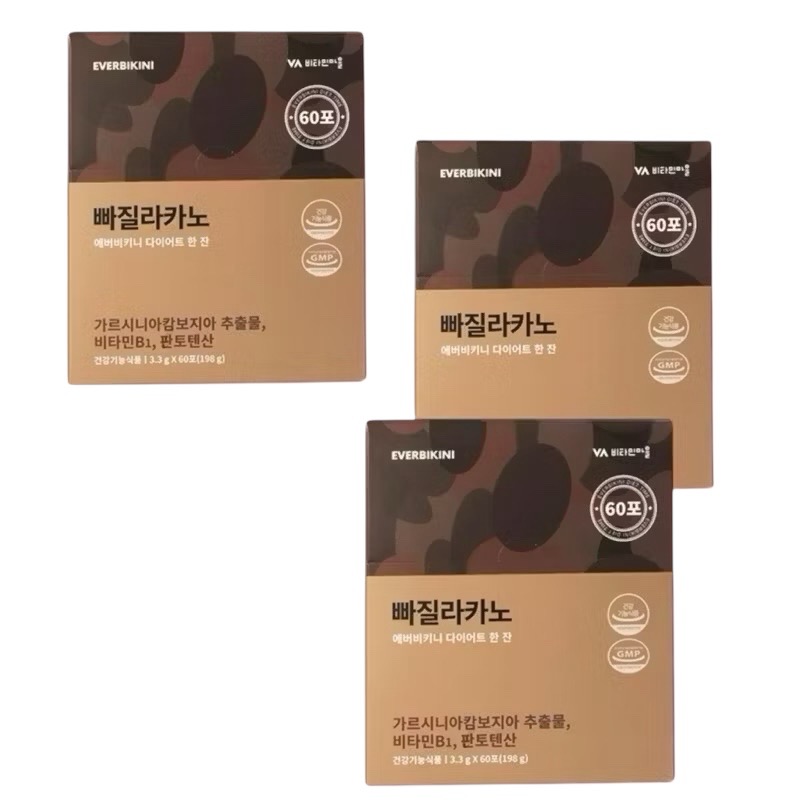 韓國 EVERBIKINI  藤黃果 黑咖啡 榛果黑咖啡 3.3g x60入-規格圖1