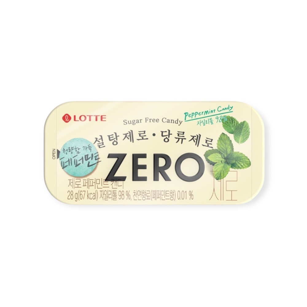 韓國 LOTTE樂天ZERO 無糖薄荷糖28g 韓國零食-規格圖1