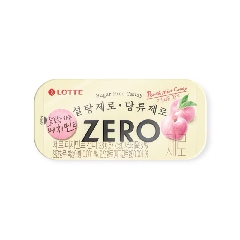 韓國 LOTTE樂天ZERO 無糖薄荷糖28g 韓國零食-規格圖1