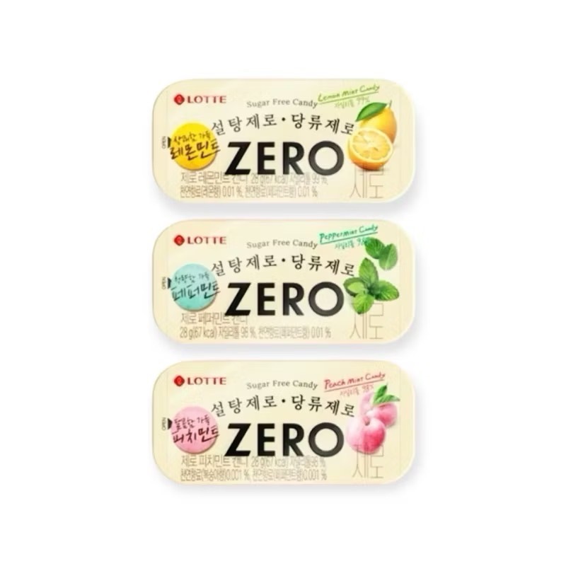韓國 LOTTE樂天ZERO 無糖薄荷糖28g 韓國零食-規格圖1