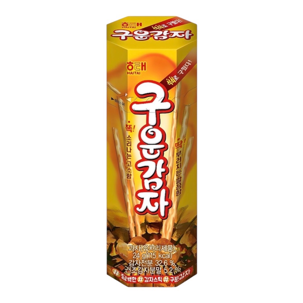 韓國 海太 HAITAI 碳烤馬鈴薯紅薯條餅乾 24g 烤馬鈴薯條 炭烤地瓜條餅乾 地瓜棒 馬鈴薯棒 紅薯條-規格圖1