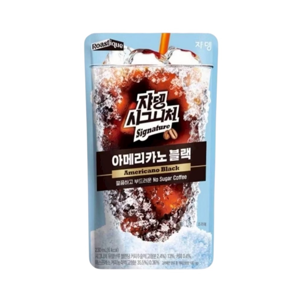 韓國 JARDIN Signature 美式黑咖啡 皇家榛果咖啡 230ml 袋裝 桃子優格 莓果優格 水蜜桃冰茶-規格圖1