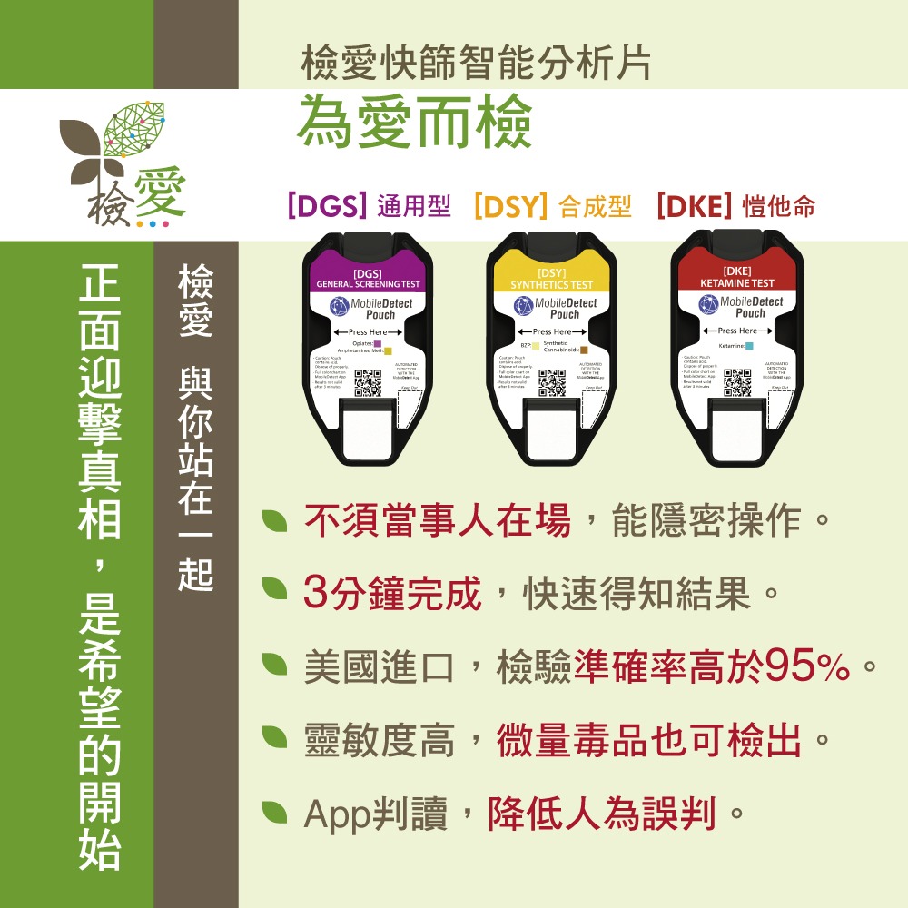 檢愛快篩組合【綜合版3片裝】毒品檢測 毒品試紙 非醫療器材-細節圖2
