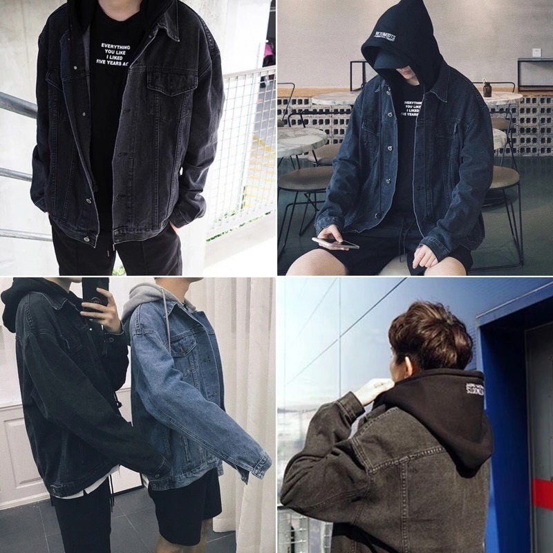 🐻領券再享折扣🐻 連帽牛仔連帽外套 男生牛仔外套 可拆式 外套 吳亦凡 楊冪 同款 中國有嘻哈-細節圖6