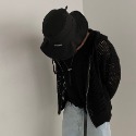 ✨領券再享折扣✨韓國 簍空洞洞慵懶 連帽 針織外套 嘻哈 潮流風 男女不拘 情侶外套 洞洞素面外套-規格圖9