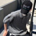 ✨2023新款✨韓國 簍空洞洞針織 短T POLO衫 嘻哈 潮流風 男女不拘 針織衣 透氣 網格衫 透視感-規格圖9