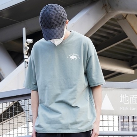 ✨2024新款✨韓國 WILD NATURE 山脈日出造型 短T 短袖上衣 男女不拘 素面 情侶款 夏季新款-細節圖3