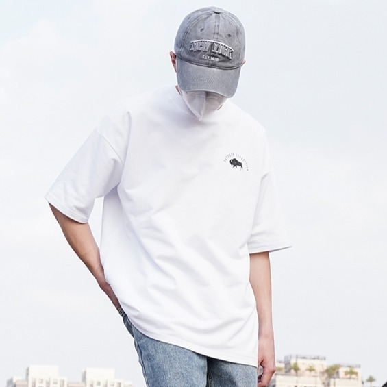 ✨2024新款✨韓國 WILD NATURE 山脈日出造型 短T 短袖上衣 男女不拘 素面 情侶款 夏季新款-細節圖7