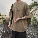 ✨2024新款✨素色短T 短袖上衣 口袋T 重磅16支滑面純棉 寬鬆落肩 情侶T 短T 素面-規格圖9