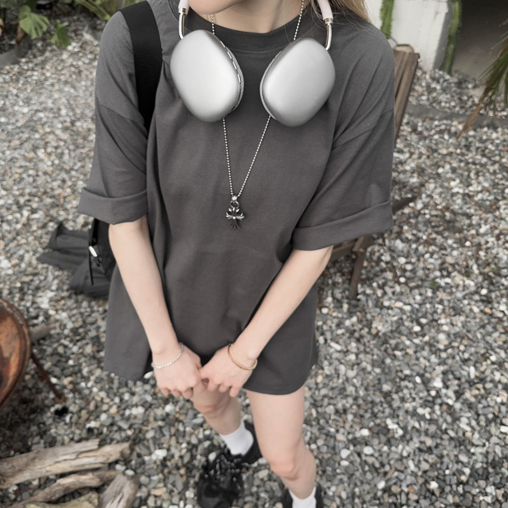 ✨2024新款✨硬挺素面百搭 短T 重磅16支純棉 男女不拘 素色 短袖上衣 情侶款 百搭 春夏新款-細節圖4