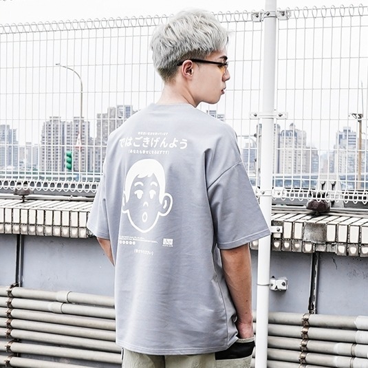 ✨2024新款✨日文 JP小男孩 短T 短袖上衣 細絨布 情侶款 春夏新款 男女不拘 情侶T 短袖-細節圖2