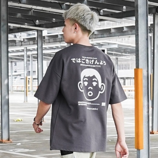 ✨2024新款✨日文 JP小男孩 短T 短袖上衣 細絨布 情侶款 春夏新款 男女不拘 情侶T 短袖-細節圖8