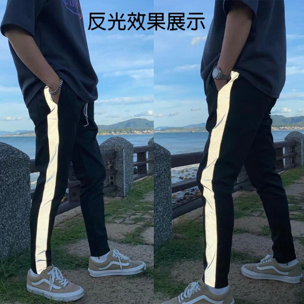 🐻修身顯瘦 夏天可穿🐻熱銷6000+ 高品質 單線褲 透氣不熱 長褲 褲腳拉鍊 工作褲 運動褲 白線條褲 白條褲 工作褲-細節圖2