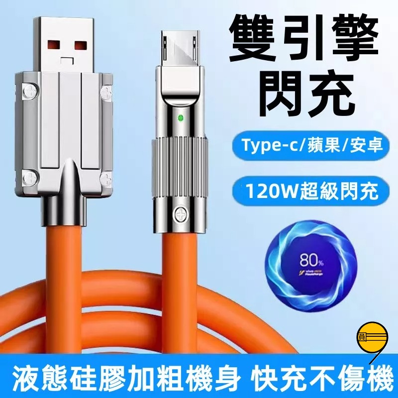鋅合金 加粗機殼線 快充線 180°充電線 傳輸線 適用 iPhone 三星 小米 OPPO 安卓 typec 數據線-細節圖6