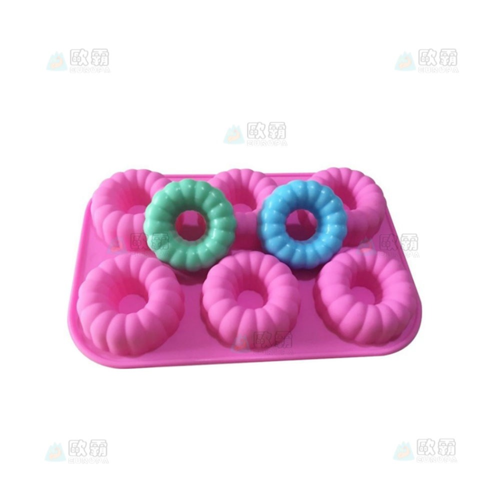 幸運草樂園 歐霸 六孔甜甜圈模具 蛋糕烘培凍模 手工香皂模 矽膠模 矽膠皂模 巧克力 蛋糕 手工皂 果凍模 翻糖模-細節圖2