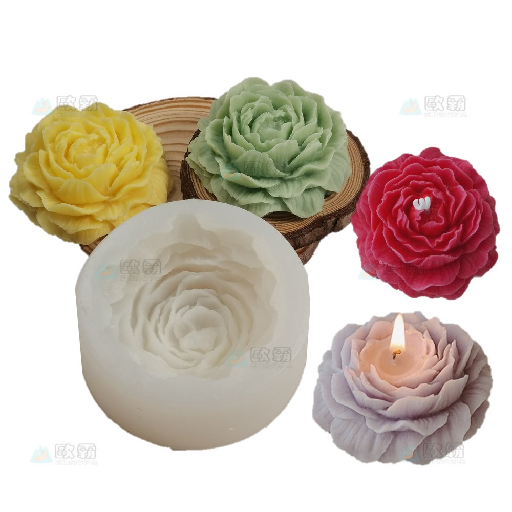 幸運草樂園 歐霸 立體大牡丹花 手工皂 香皂矽膠 模具DIY 烘焙用具 蛋糕巧克力  果凍 裝飾模具 香薰 石膏 香磚-細節圖3