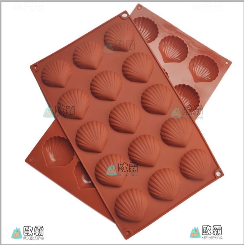 幸運草樂園 歐霸 15連貝殼矽膠模具 手工皂模具 餅乾模具 巧克力模具 巧克力模型 矽膠模 矽膠模具 果凍模 蛋糕模-細節圖2