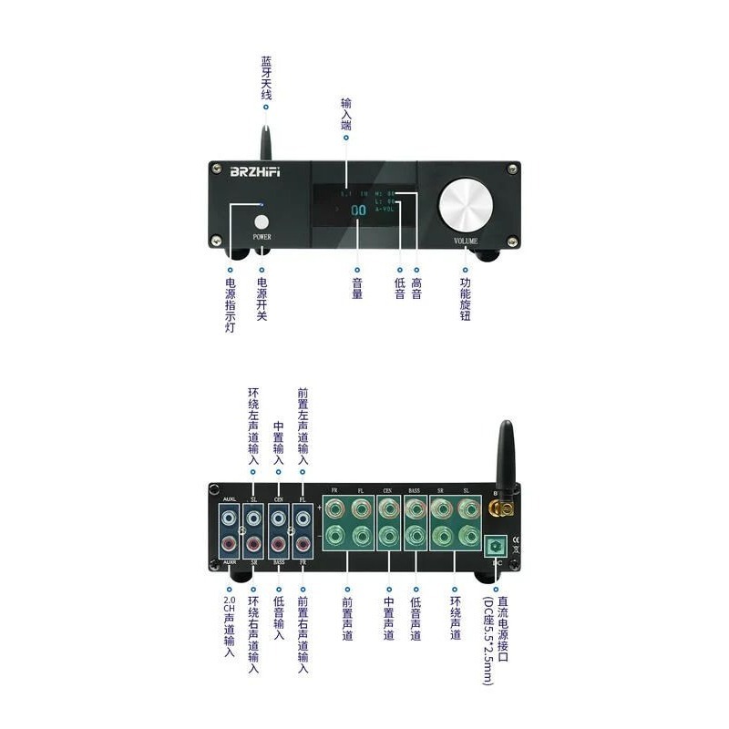 綜合 擴大機 5.1聲道 停產勿拍 遙控 D類 TPA3116 型號a600y 黑110-240V 6聲道獨立控制音量-細節圖2