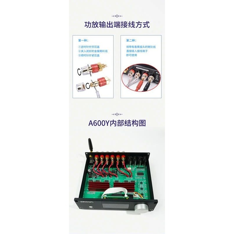 綜合 擴大機 5.1聲道 停產勿拍 遙控 D類 TPA3116 型號a600y 黑110-240V 6聲道獨立控制音量-細節圖7