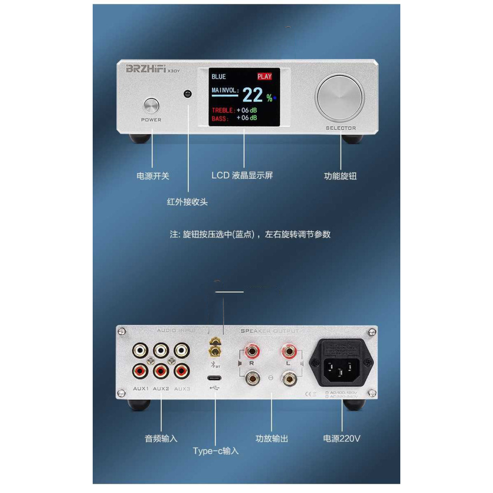 綜合擴大機 2聲道 D類 tpa3255 現貨 遙控 Breeze X30Y 150w*2(實耗4瓦) 遙控 110v-細節圖9